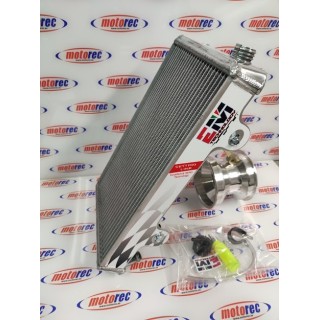 Radiador kart modelo AF1, fabricado en aluminio pulido... soporte incluido