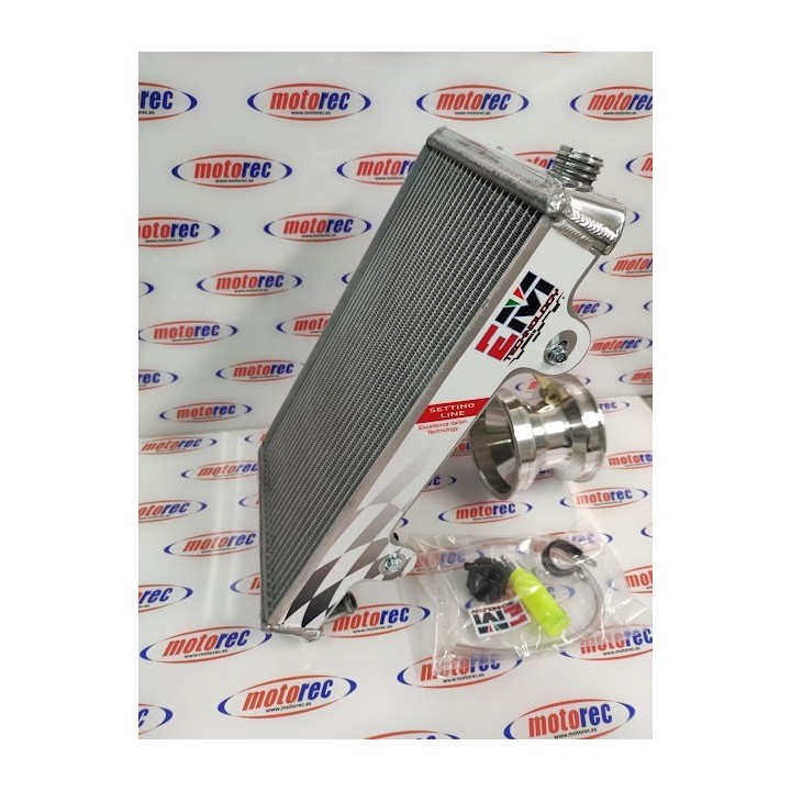 Radiador kart modelo AF1, fabricado en aluminio pulido... soporte incluido