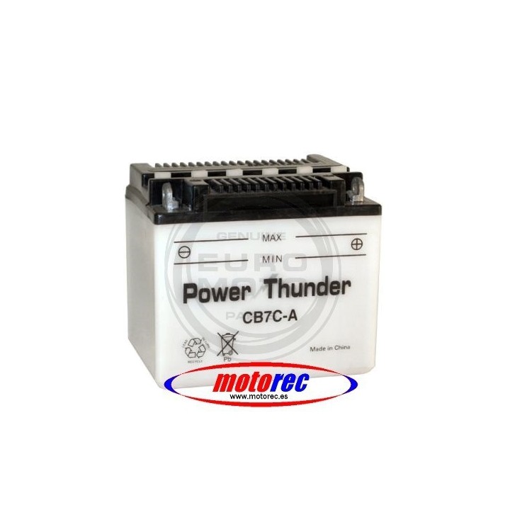 Batería Power Thunder CB7C-A con ácido