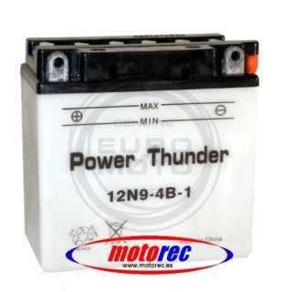 Batería Power Thunder 12N9-4B-1 con ácido