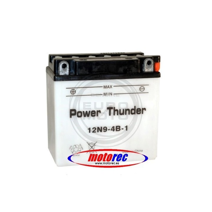 Batería Power Thunder 12N9-4B-1 con ácido