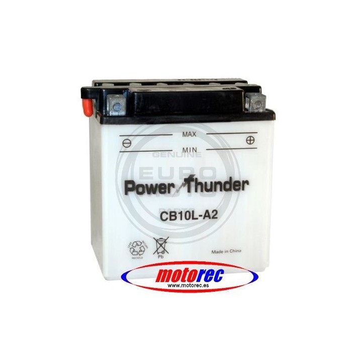 Batería Power Thunder CB10L-A2 con ácido