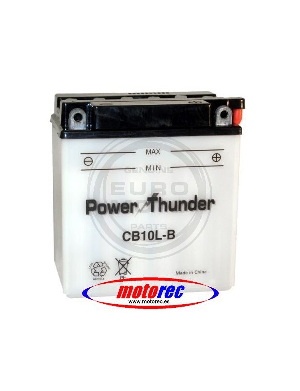 Batería Power Thunder CB10L-B con ácido