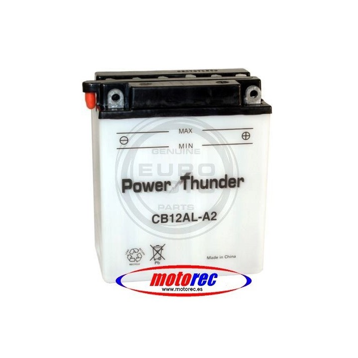 Batería Power Thunder CB12AL-A2 con ácido