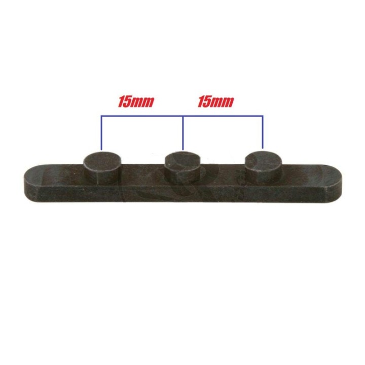 Chaveta Eje 50mm 3 pivotes 15mm x 15mm