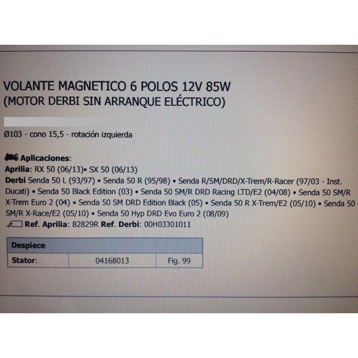 stator derbi senda gilera