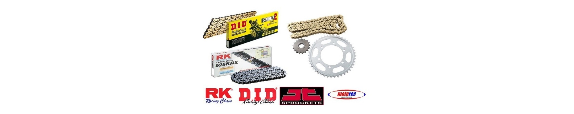 kit transmision,did,regina,jt,rk,corona,cadena,piñon,recambios moto